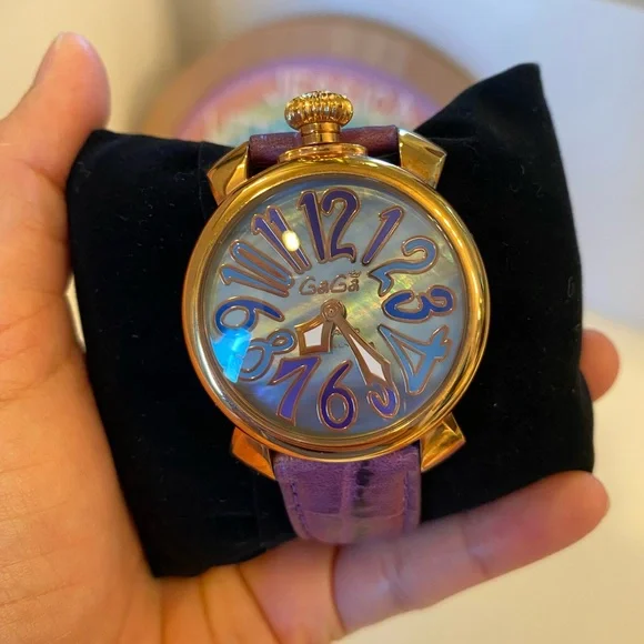 Gaga Milano | Accessories | Gaga Milano Womens 4mm Purple Leather  